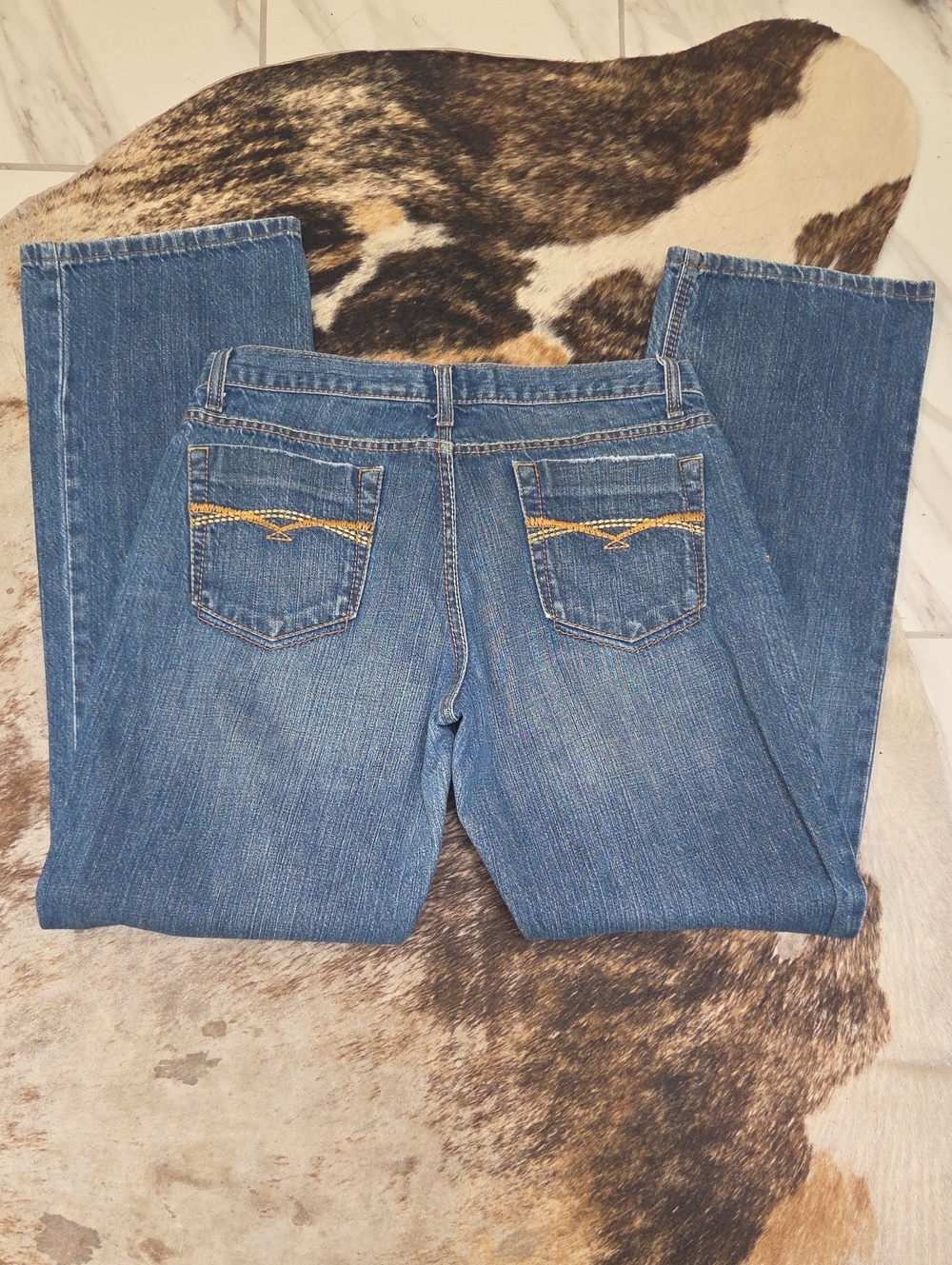 Cruel Girl Women's Blue Bootcut Jeans with Embroidered Pockets